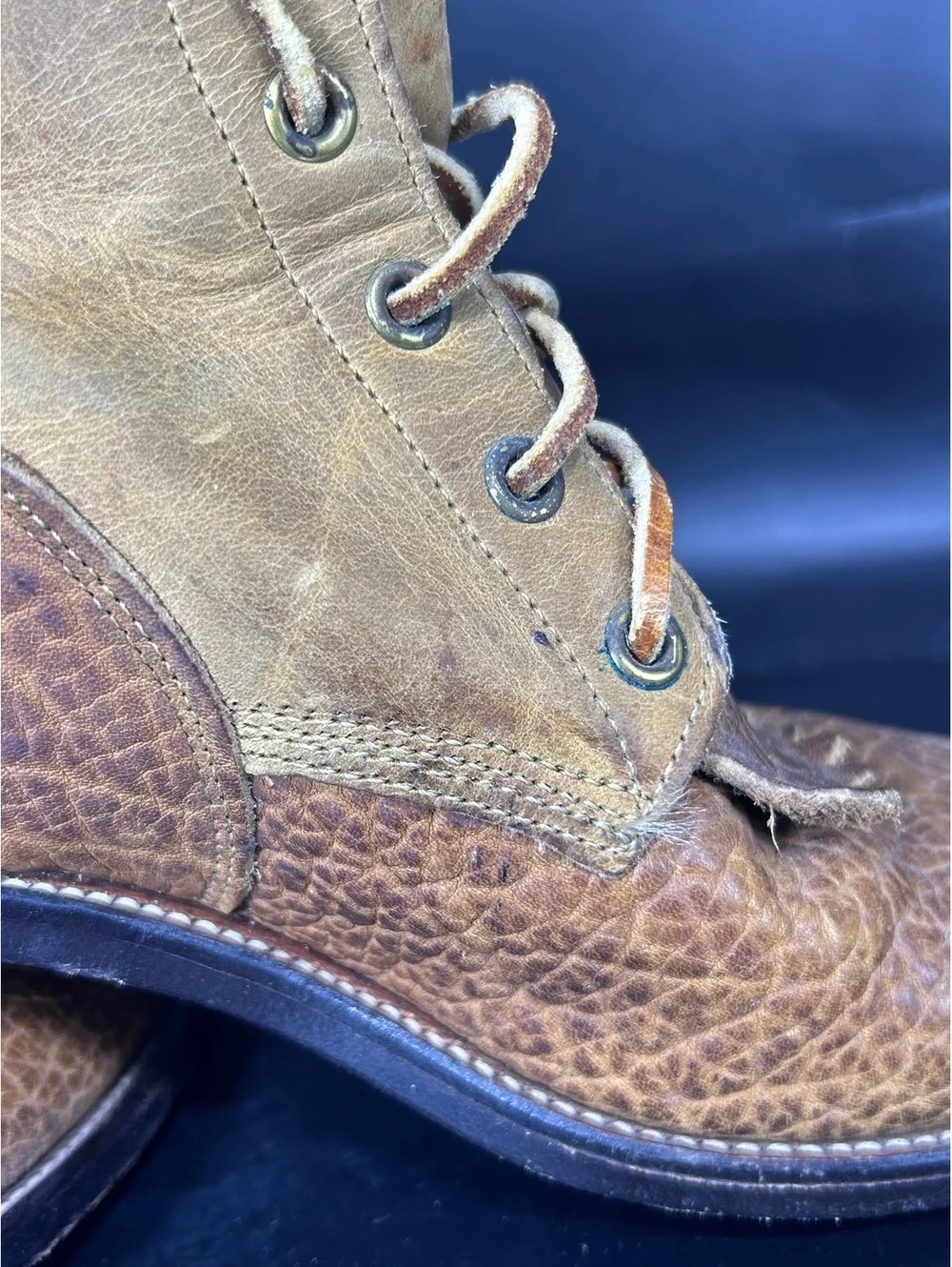 Vintage Leather USA Made Justin Combat Boots Men 7.5 D Women 9 Field Style 430